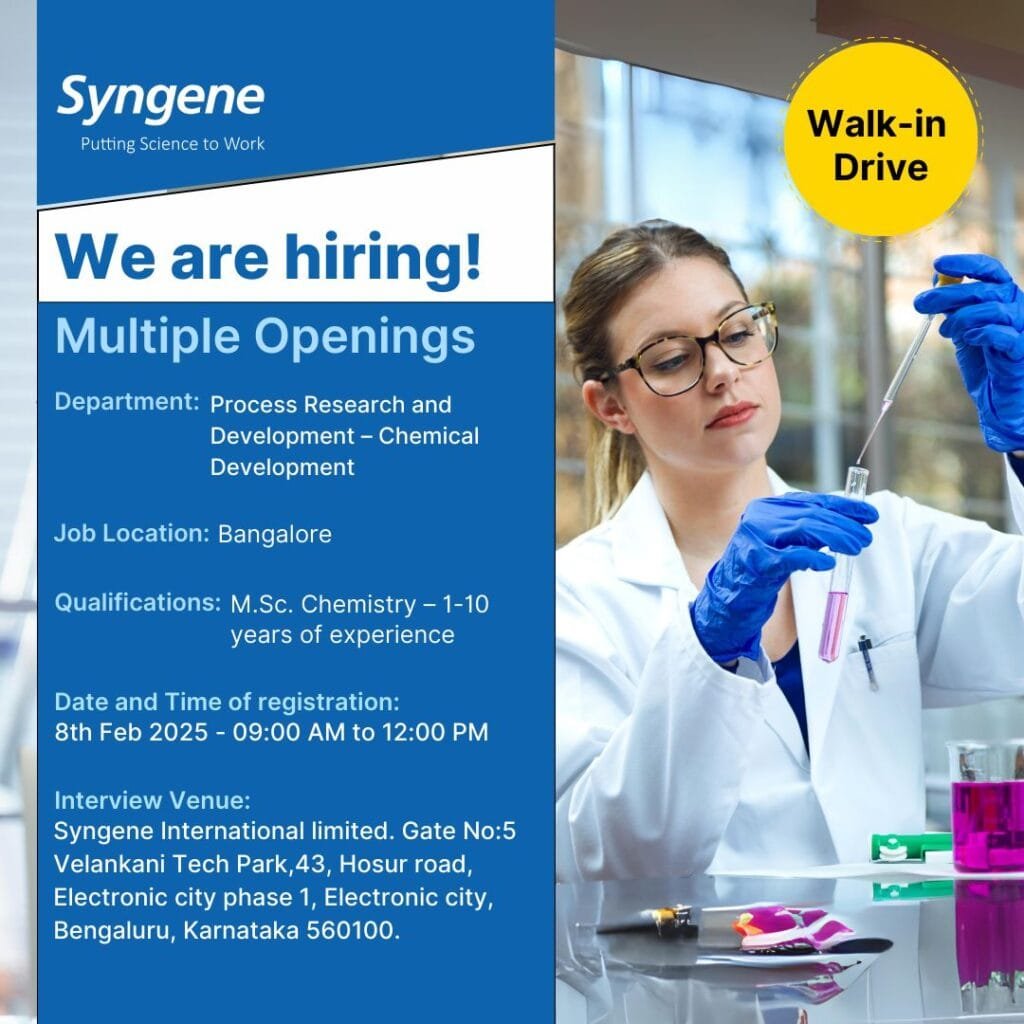 Syngene Hiring Process Research and Development - Chemical Development Syngene Hiring Process Research and Development - Chemical Development