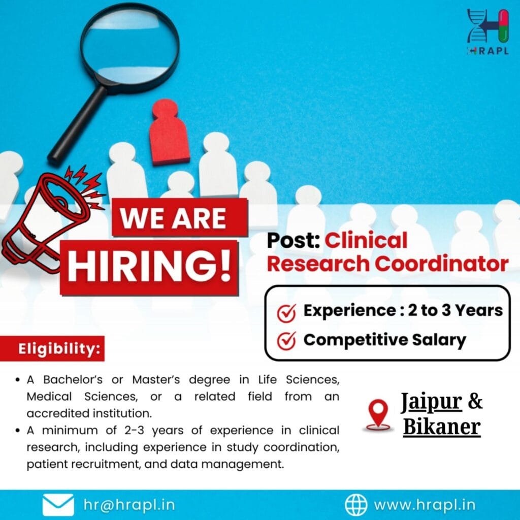 HRAPL Hiring Clinical Research Coordinator HRAPL Hiring Clinical Research Coordinator