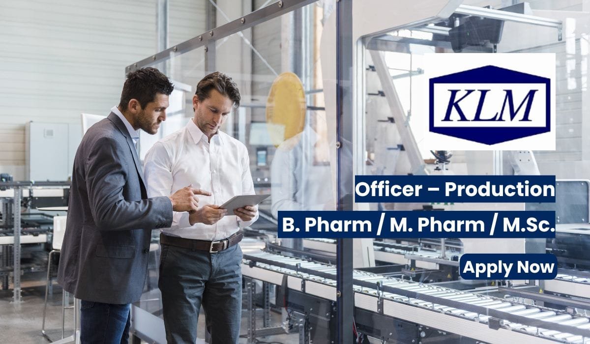 KLM Laboratories Hiring Production