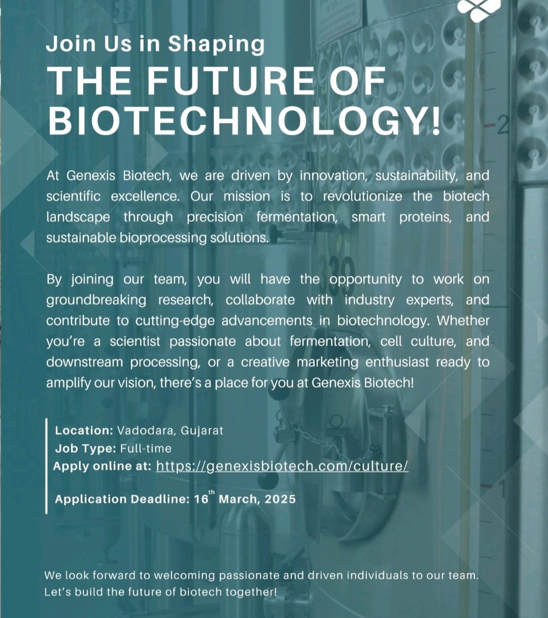 Freshers Hiring For Research & Development In Genexis Biotech Freshers Hiring For Research & Development In Genexis Biotech