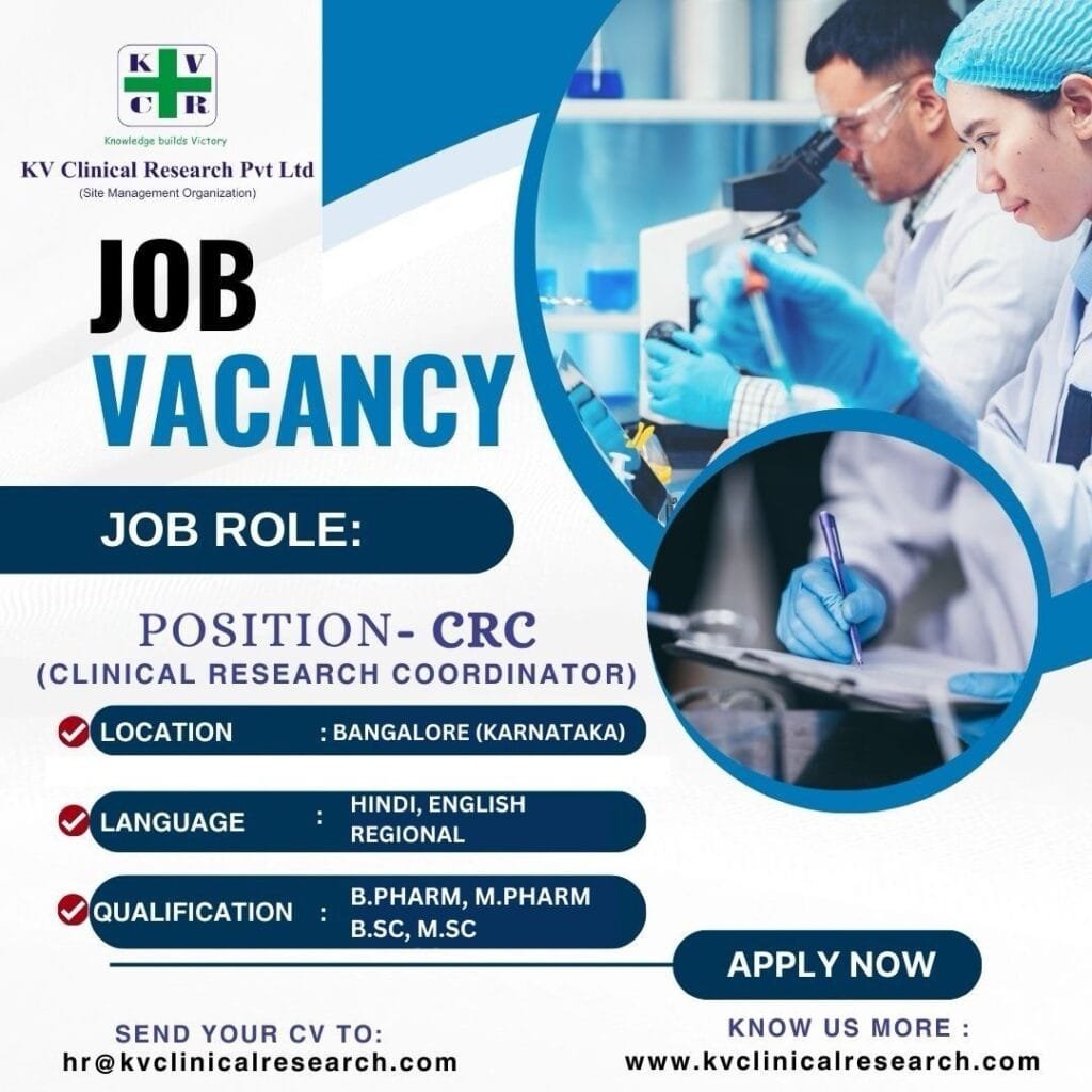 KV Clinical Research Hiring For Clinical Research Coordinator KV Clinical Research Hiring For Clinical Research Coordinator