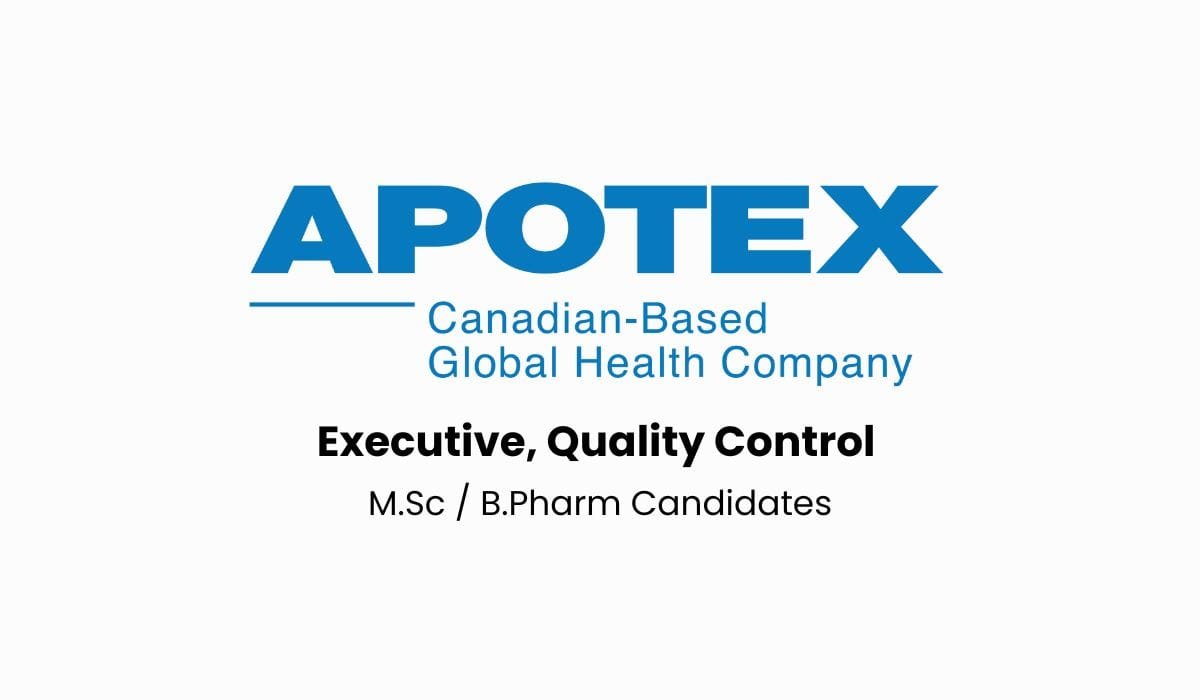 Apotex Inc Hiring For Quality Control