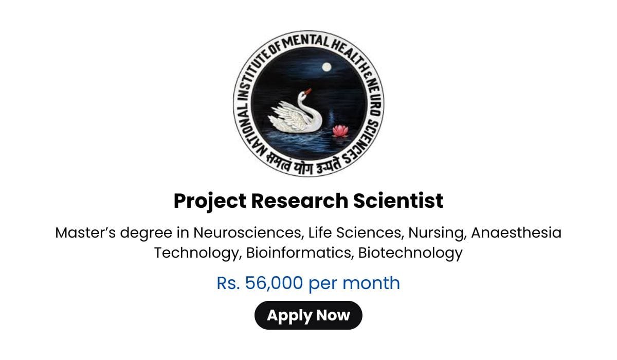 NIMHANS Hiring Project Research Scientist