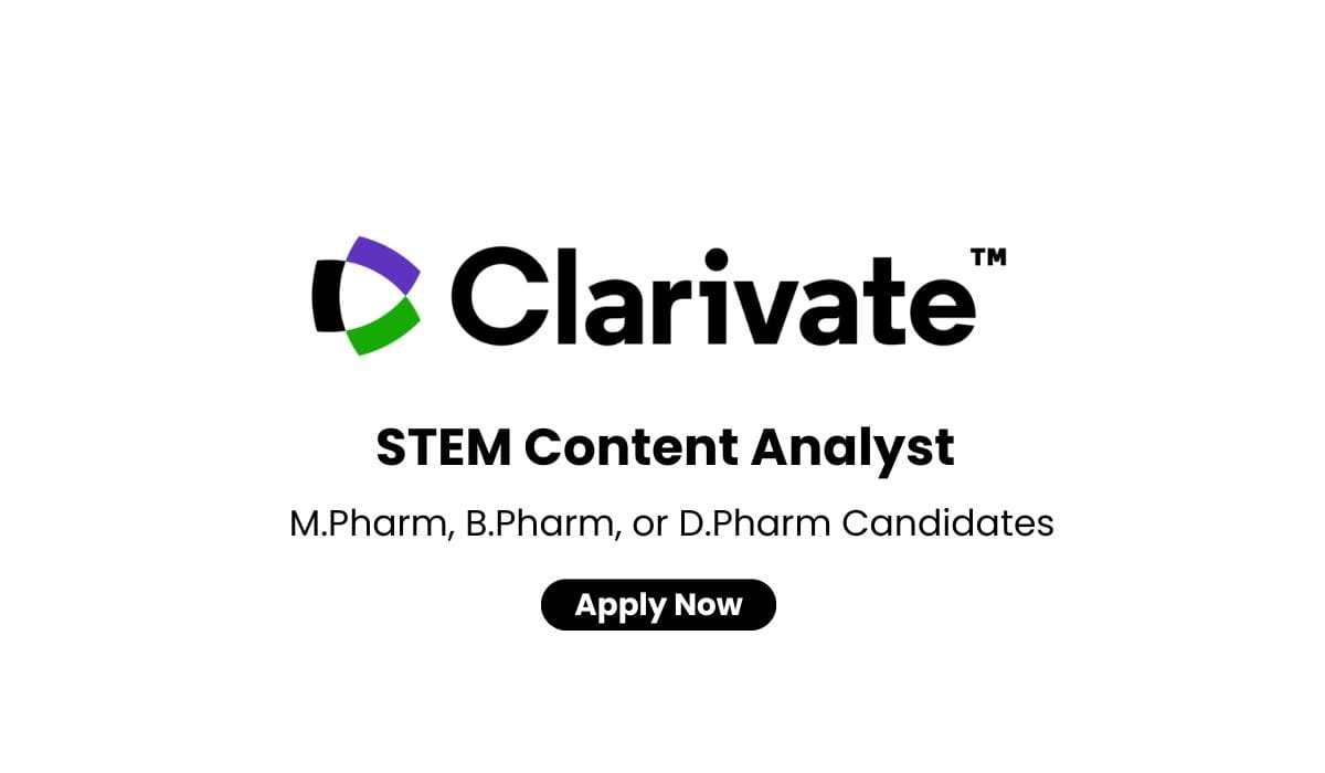 Clarivate Hiring For STEM Content Analyst