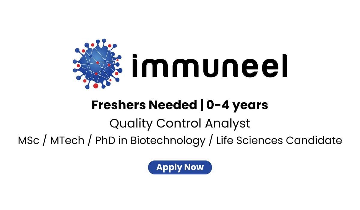 Quality Control Analyst Job Opening at Immuneel Therapeutics Pvt. Ltd