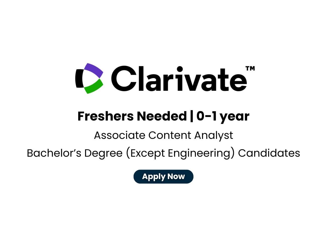 Clarivate Hiring For Freshers Associate Content Analyst