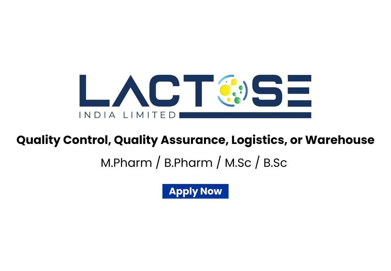 Lactose Hiring For Quality Control, Quality Assurance, Logistics, or Warehouse