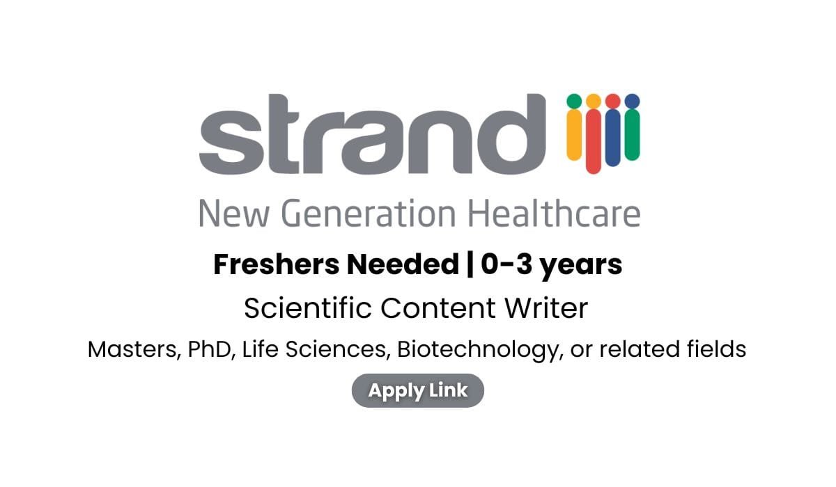 Scientific Content Writer Job Opening at Strand Life Sciences