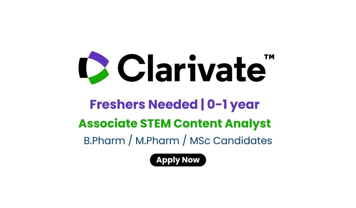 Clarivate Hiring For Associate STEM Content Analyst