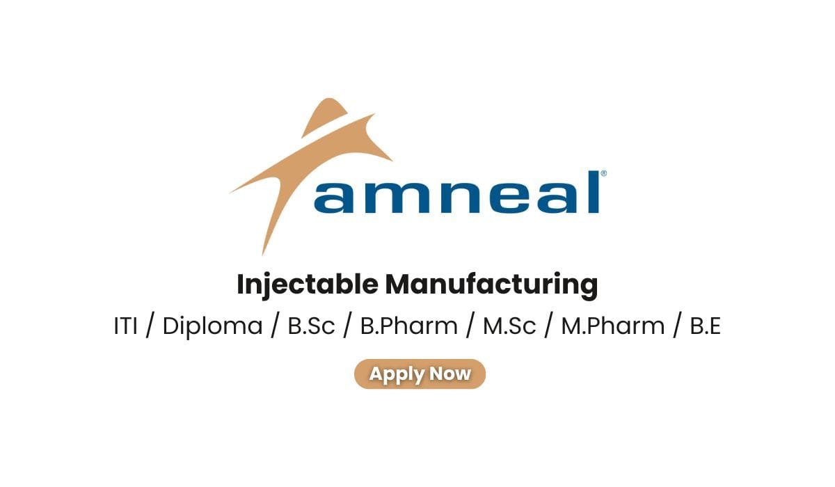 Amneal Pharmaceuticals Hiring For Injectable Manufacturing