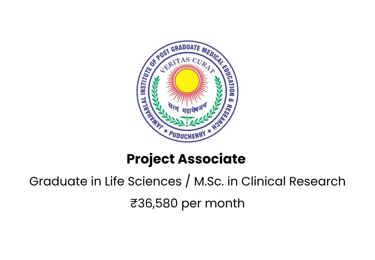 Clinical Research Job in Puducherry – JIPMER Recruitment 2025