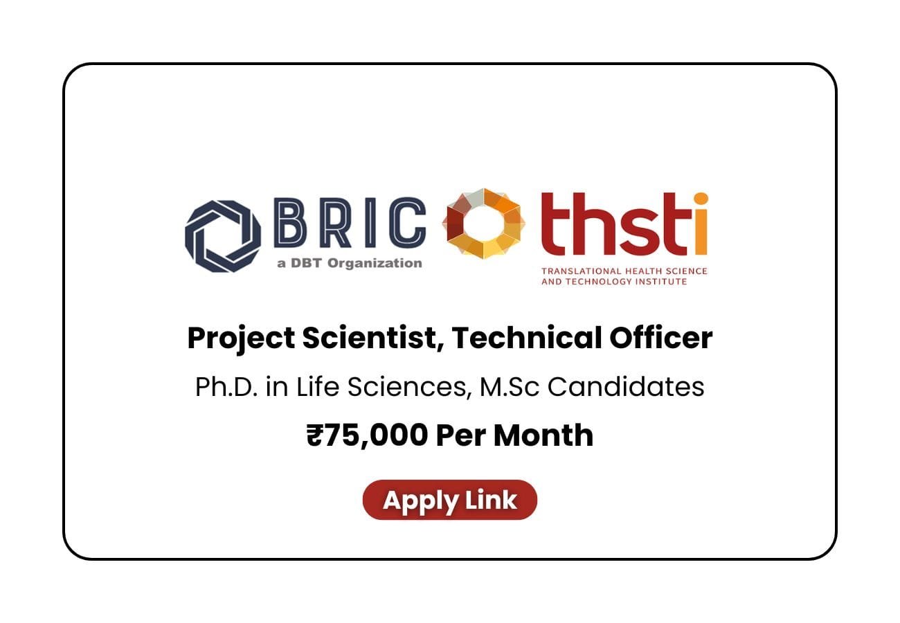 Govt of India Life Sciences Recruitment 2025 – THSTI Faridabad Hiring!
