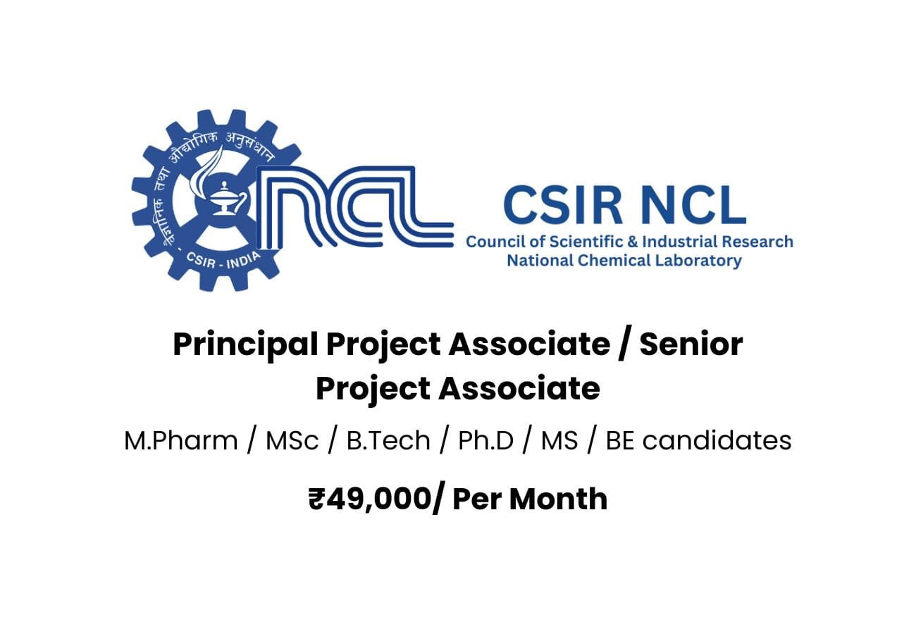 Latest Pharma Research Jobs at CSIR-NCL – Salary ₹49,000 + HRA