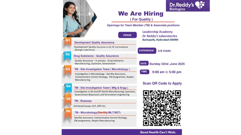 Dr. Reddy’s Laboratories Recruitment 2025 – Apply for Multiple Roles Dr. Reddy’s Laboratories Recruitment 2025 – Apply for Multiple Roles