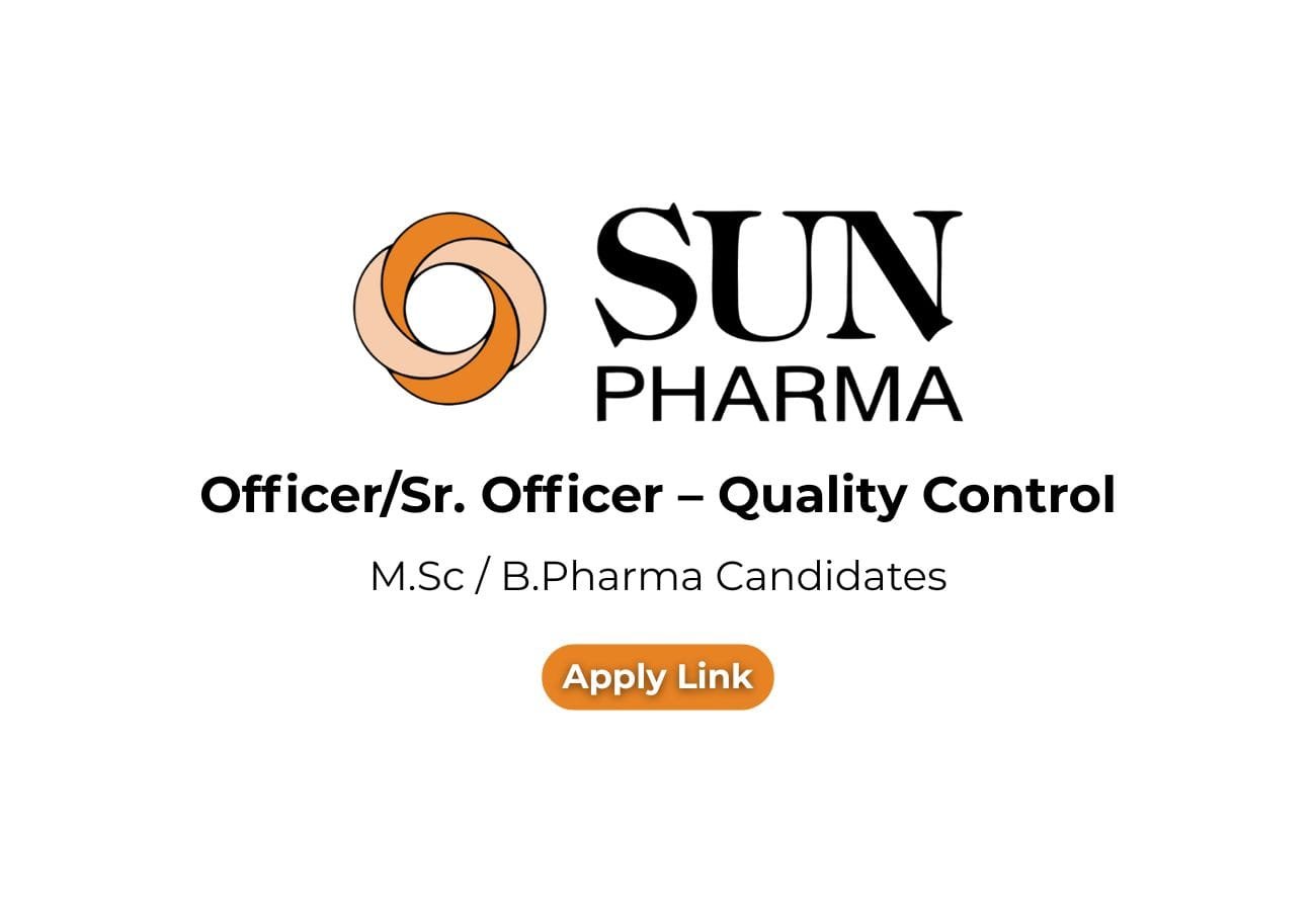 Sun Pharma QC Jobs 2024 – Walk-In for Officers in Dewas | Apply Now!