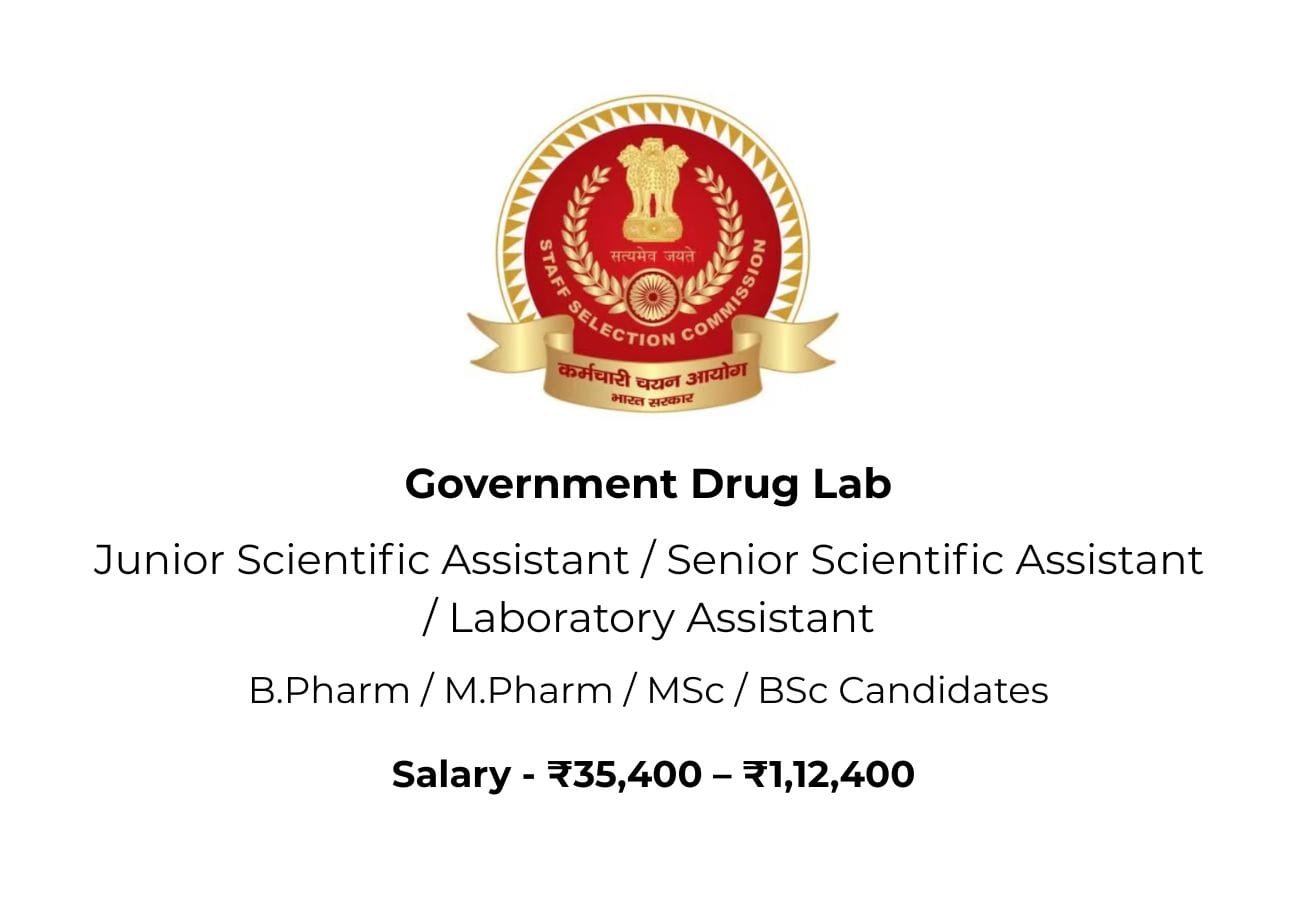 Government Drug Lab Jobs: Junior Scientific Assistant Vacancies – Last Date 23 June