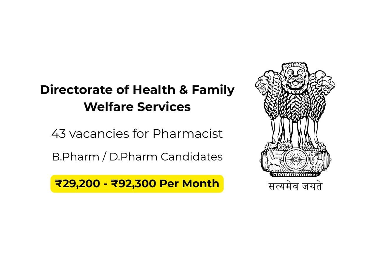 Government Pharmacist Jobs 2025 – 43 Openings in Puducherry