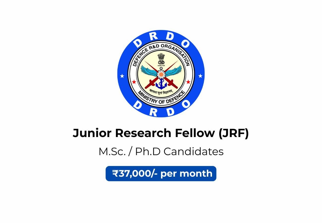 DRDO Junior Research Fellow (JRF) Jobs 2025 – ₹37,000 Stipend | Walk-in Interview