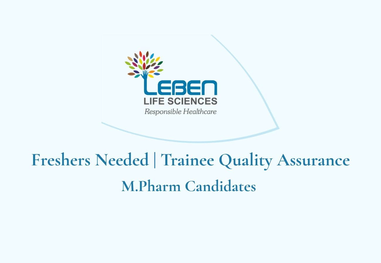 Exclusive Pharma Job for M.Pharm Freshers – QA Trainee Role in Akola