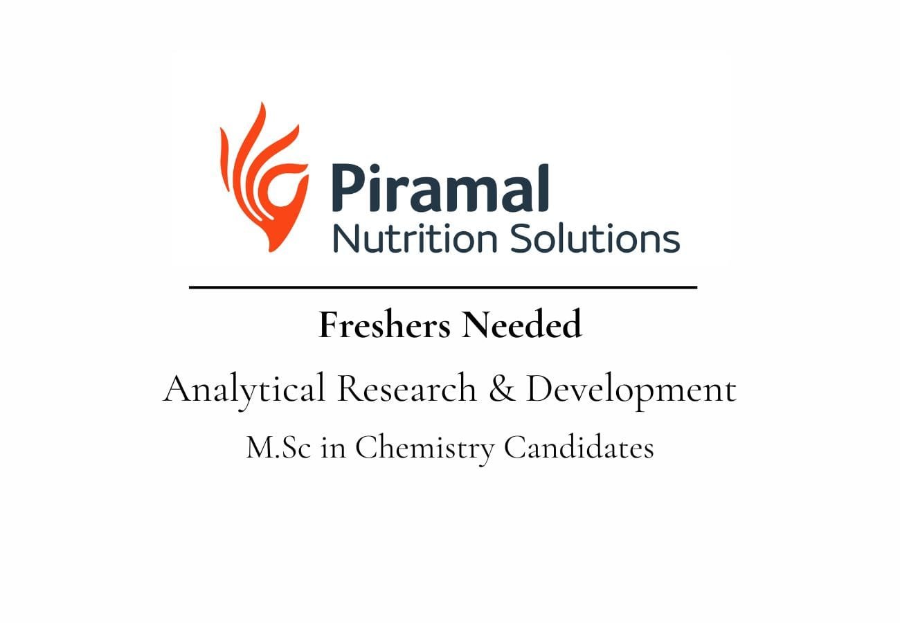Analytical Research & Development Job – Piramal Pharma
