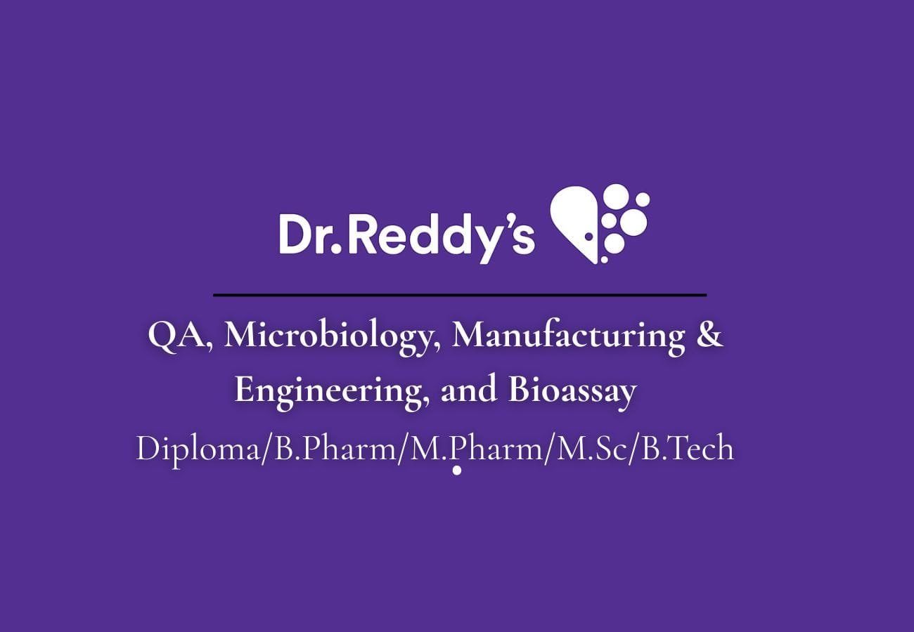 Dr. Reddy’s Laboratories Recruitment 2025 – Apply for Multiple Roles