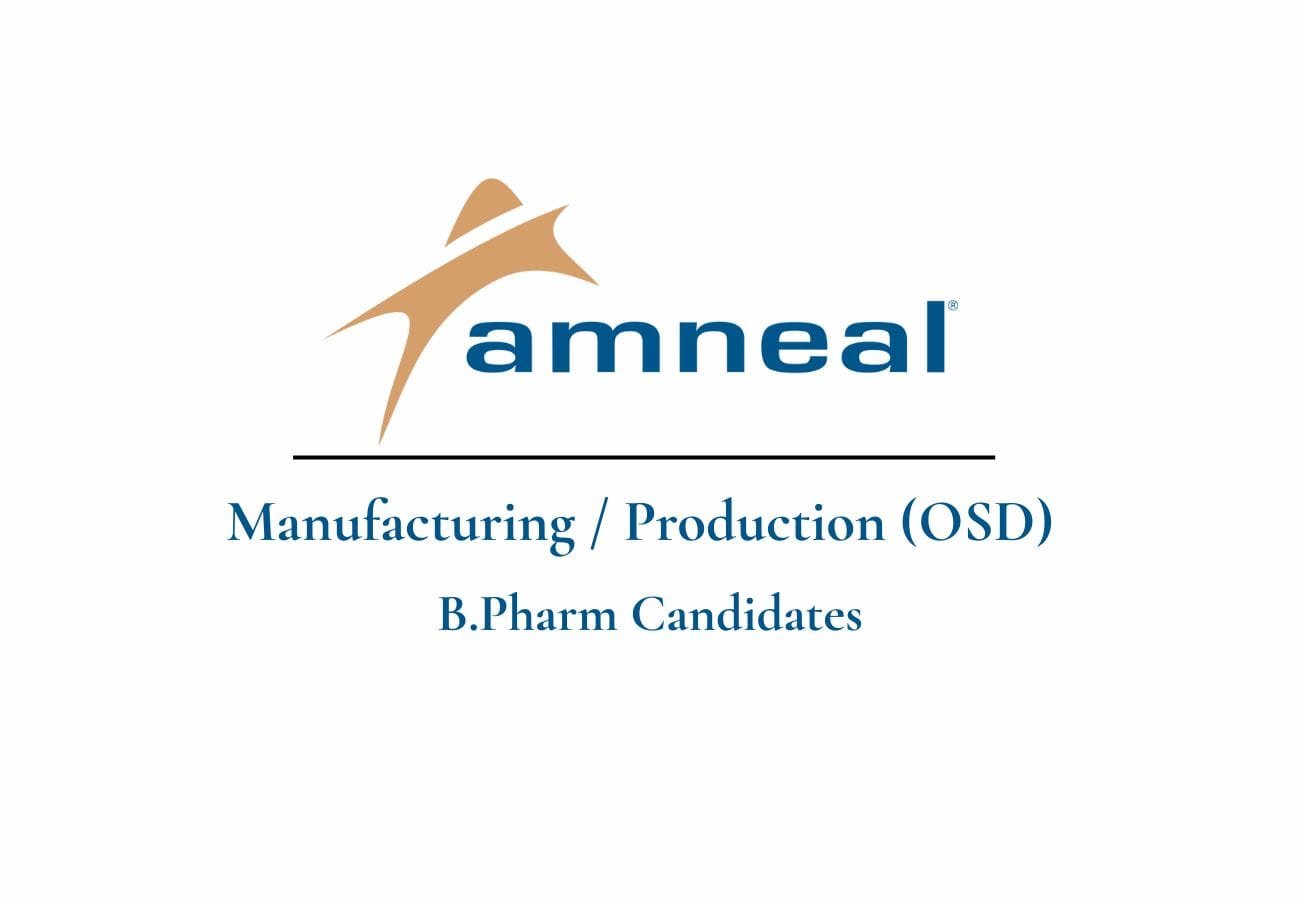 Amneal Pharma Hiring Manufacturing / Production (OSD) Jobs