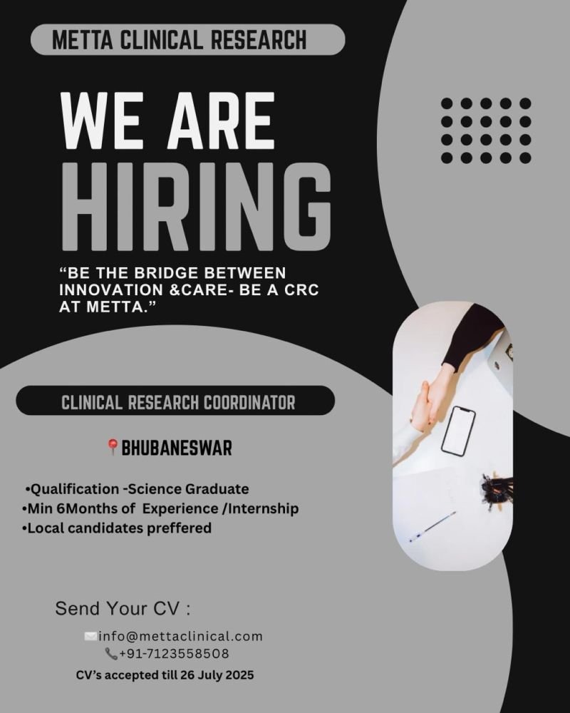 Metta Clinical Research Hiring For Clinical Research Coordinator Metta Clinical Research Hiring For Clinical Research Coordinator