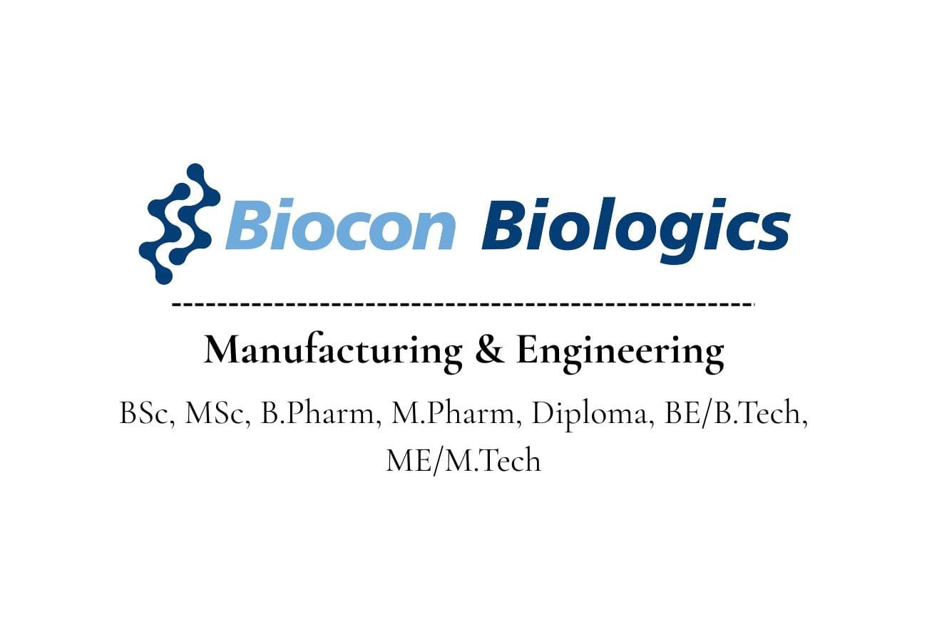 Biocon Biologics Recruitment 2025 Multiple Vacancies