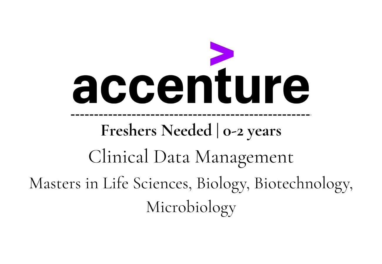 Freshers Hiring Clinical Data Management Role at Accenture