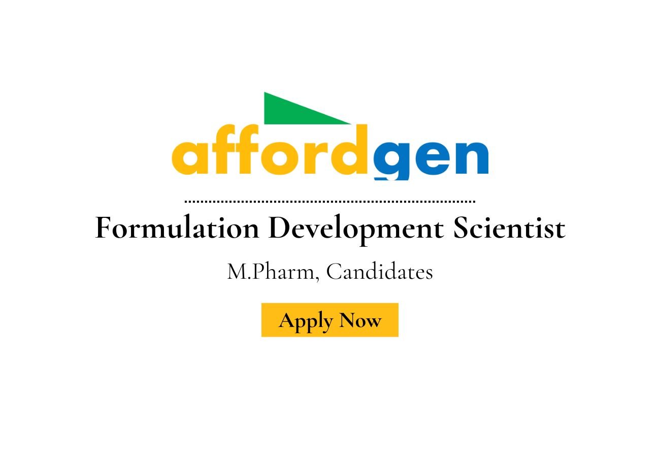 Affordgen Pharma Hiring For – Formulation Development Job