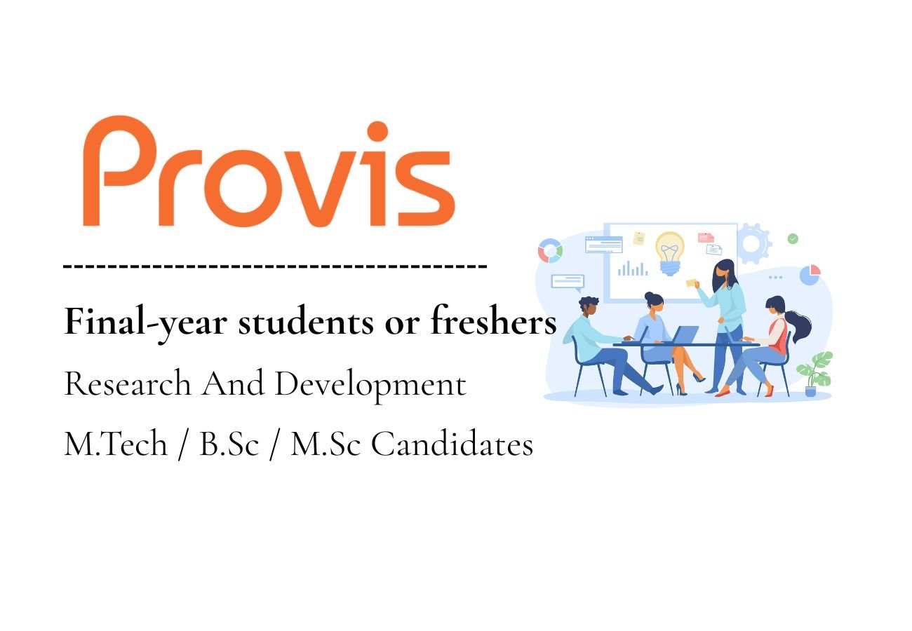Freshers Needed In Research & Development At Provis Biolabs