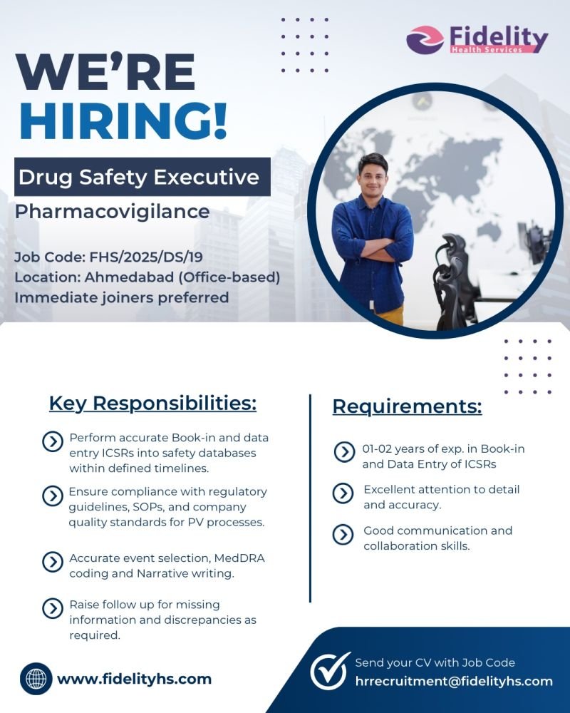 Drug Safety Executive – Pharmacovigilance Job at Fidelity Health Services Drug Safety Executive – Pharmacovigilance Job at Fidelity Health Services