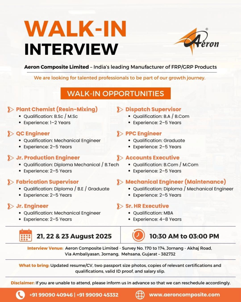 Aeron Hiring For various roles Aeron Hiring For various roles