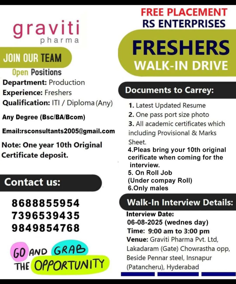 Freshers Needed In Production At Graviti Pharma Freshers Needed In Production At Graviti Pharma