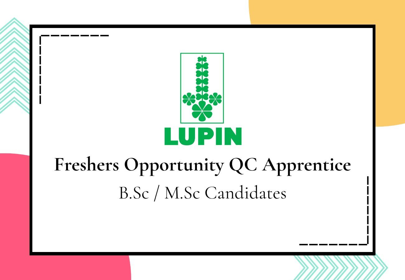Freshers Opportunity at Lupin Apply for QC Apprentice