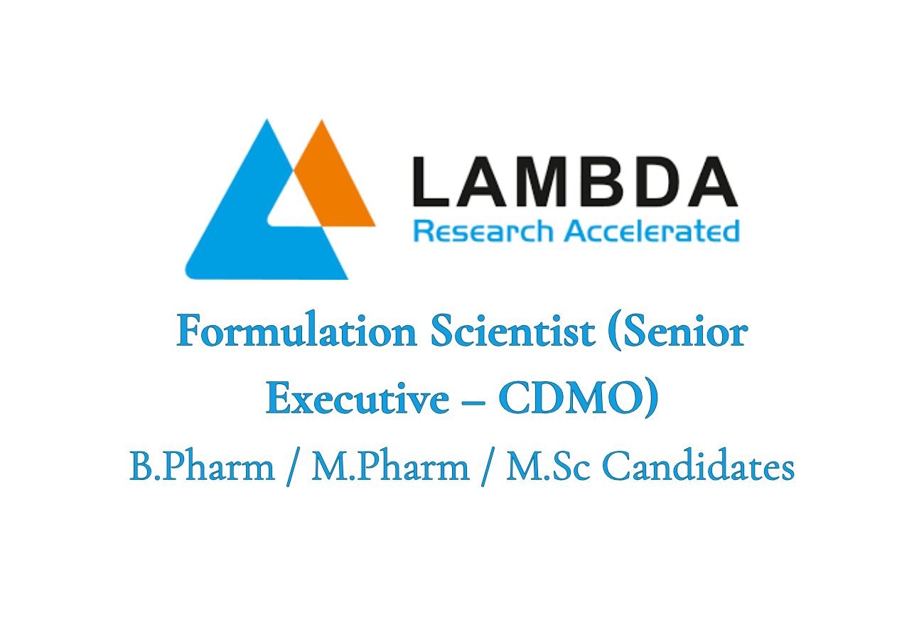 Lambda Research Hiring Formulation Scientists