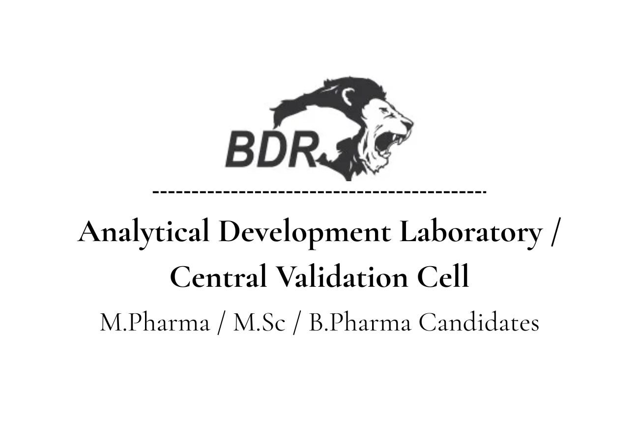 BDR Pharmaceuticals Hiring For CVC / ADL