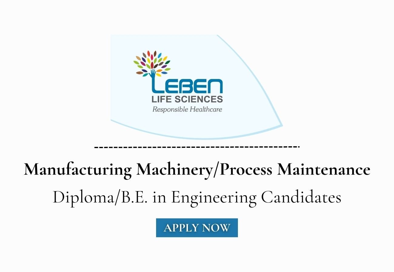 Leben Life Sciences Officer – Manufacturing Machinery/Process Maintenance