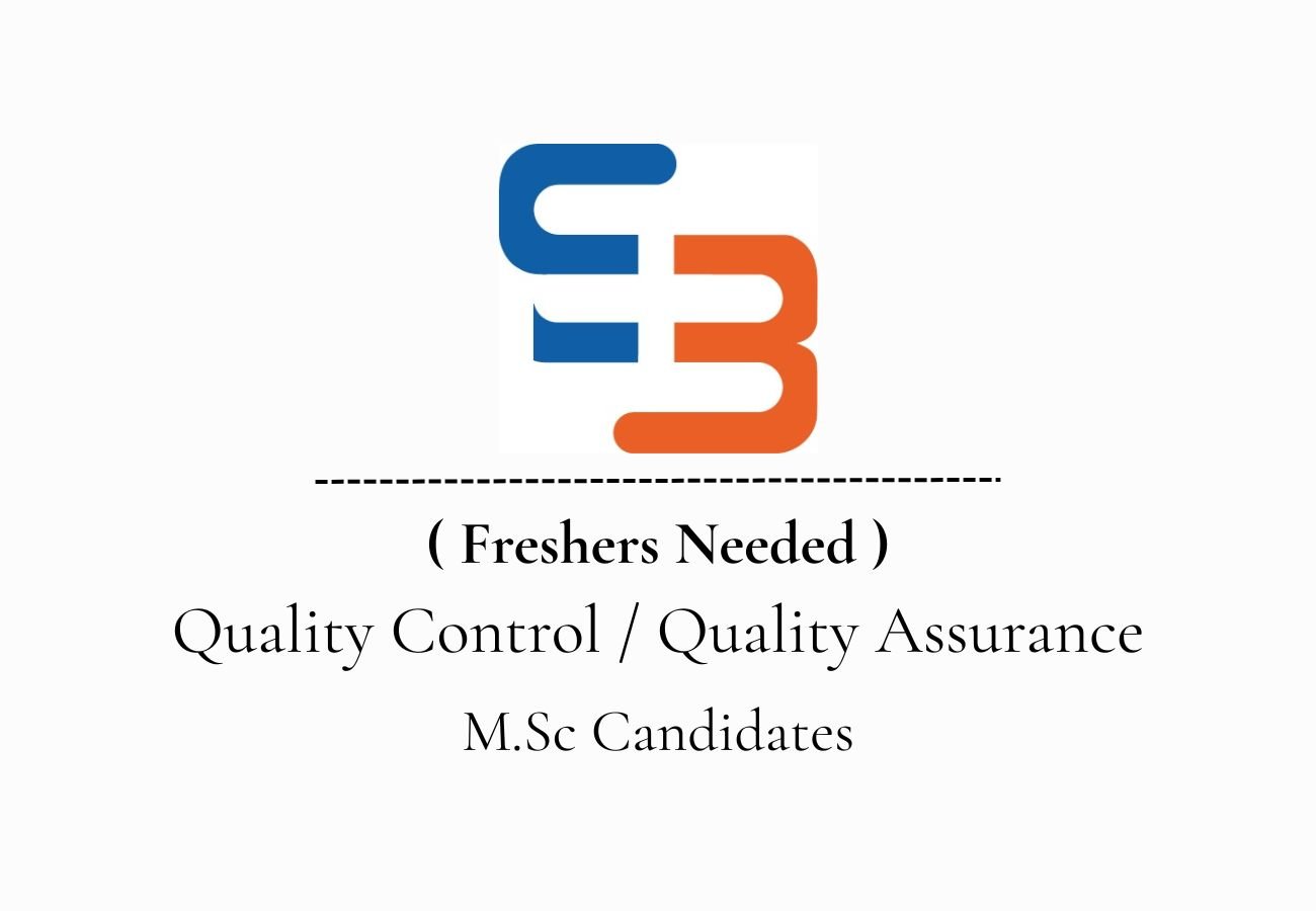 Freshers Needed In Quality Control, Quality Assurance At SThree Chemicals