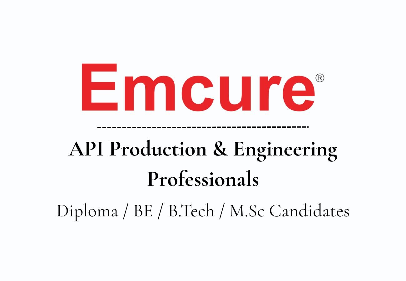 Emcure Pharmaceuticals Hiring For Production & Engineering Professionals
