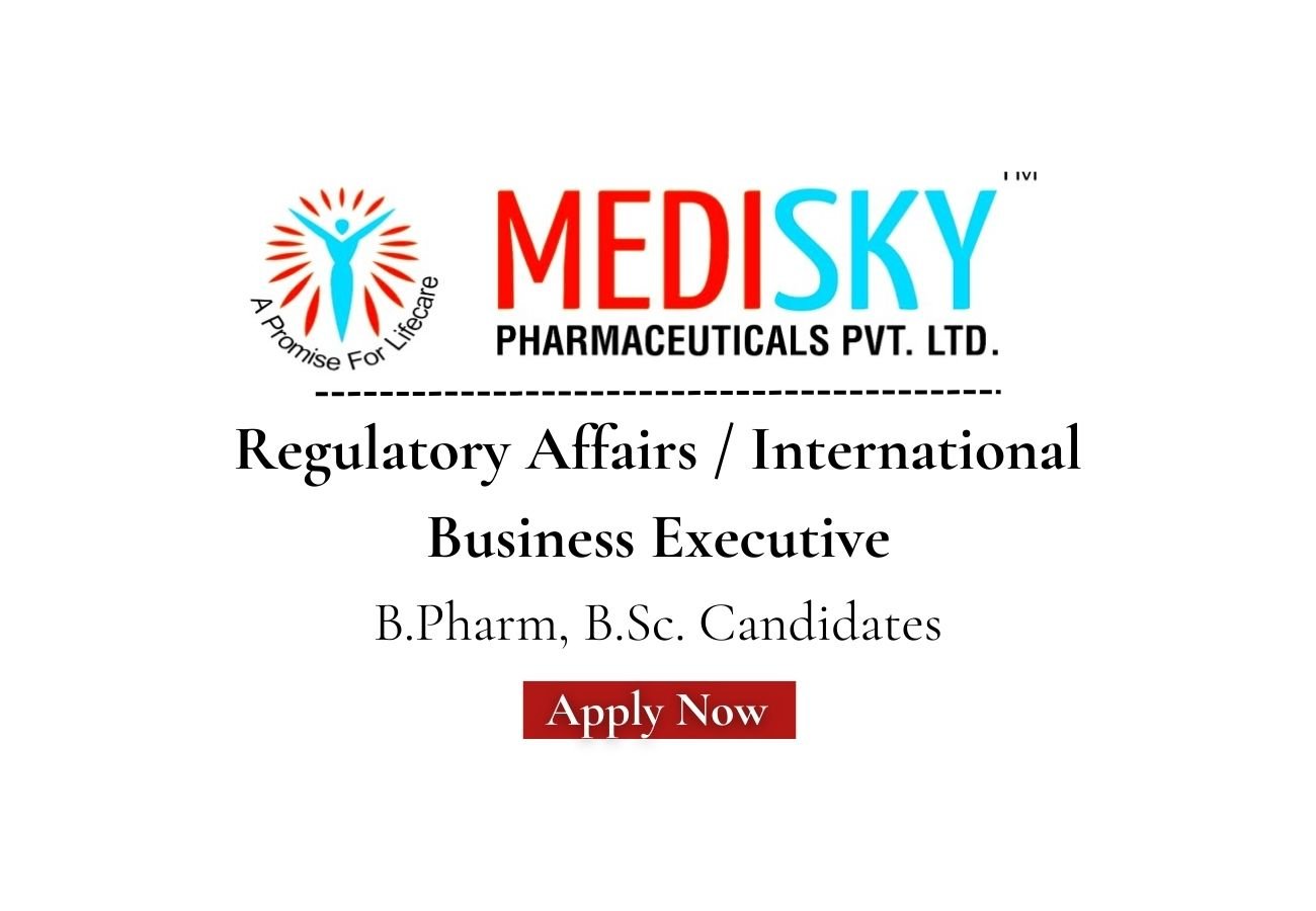 Medisky Pharmaceuticals Hiring Regulatory Affairs / International Business Executive
