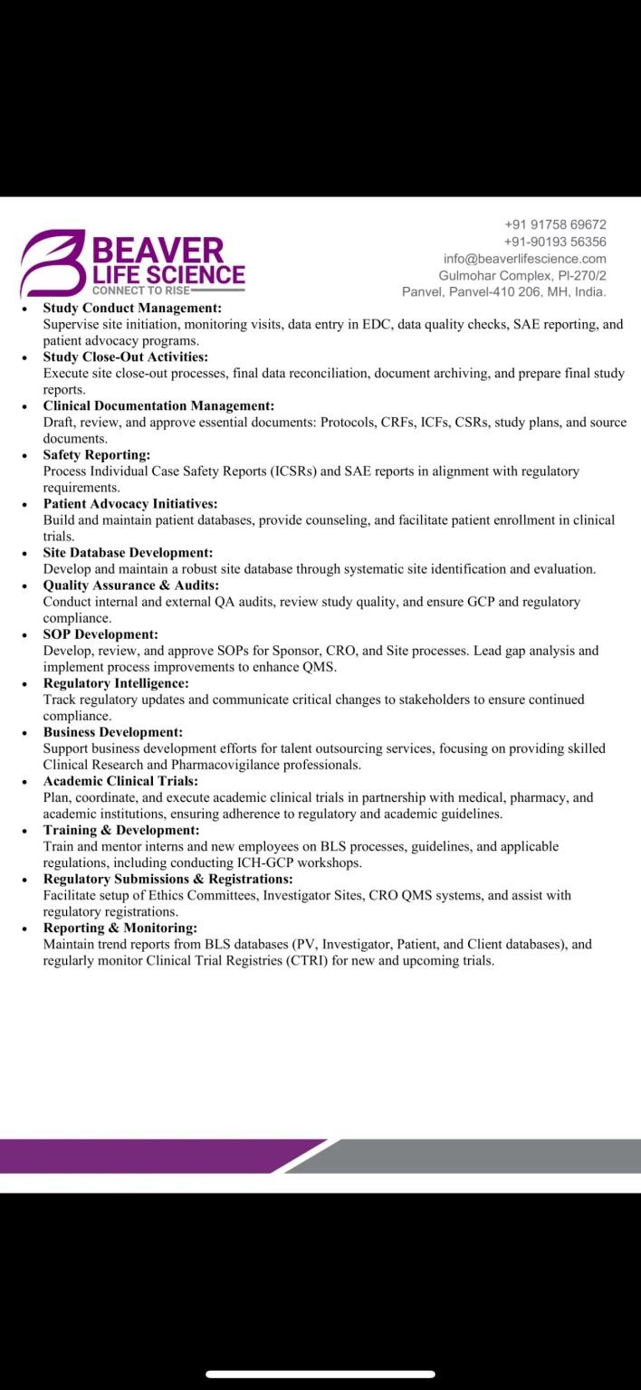 Beaver Life Science Hiring For Clinical Research and Pharmacovigilance Beaver Life Science Hiring For Clinical Research and Pharmacovigilance