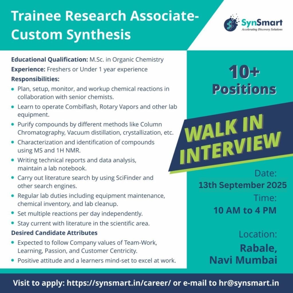 Freshers Needed In Trainee Research Associate At SynSmart Freshers Needed In Trainee Research Associate At SynSmart