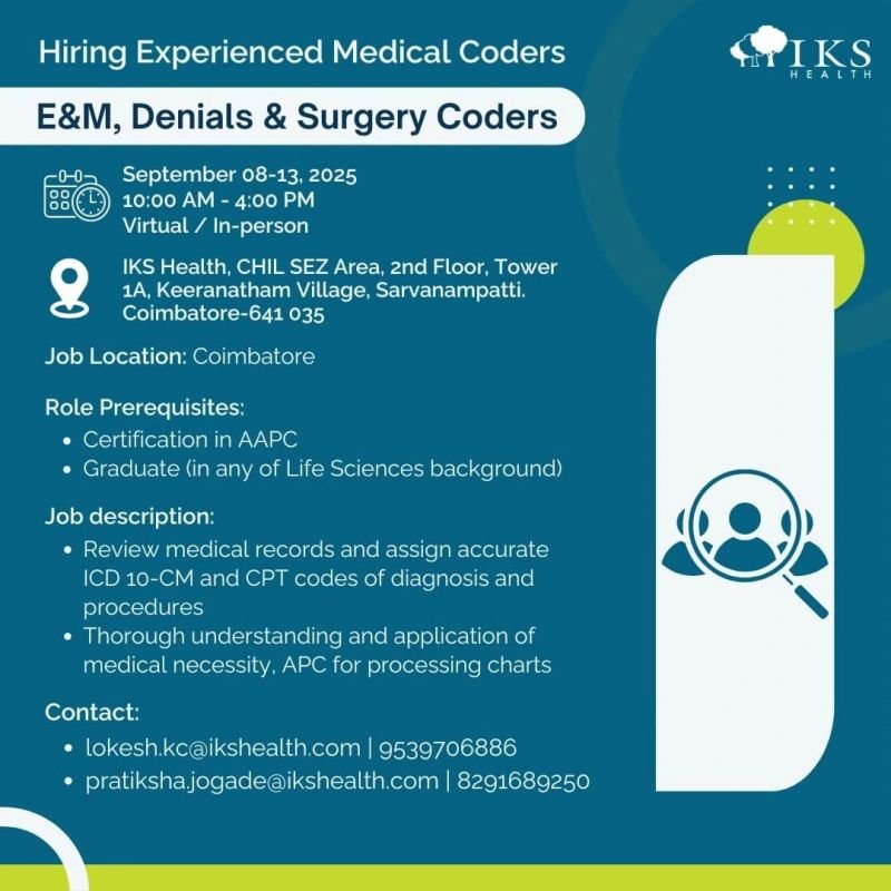 IKS Health Hiring For Medical Coders IKS Health Hiring For Medical Coders