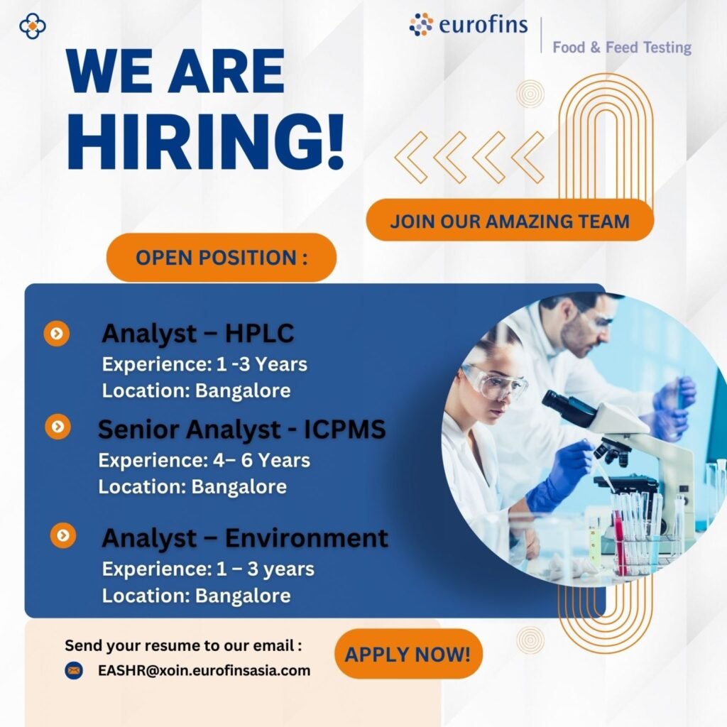 Eurofins Hiring For Analyst, Senior Analyst