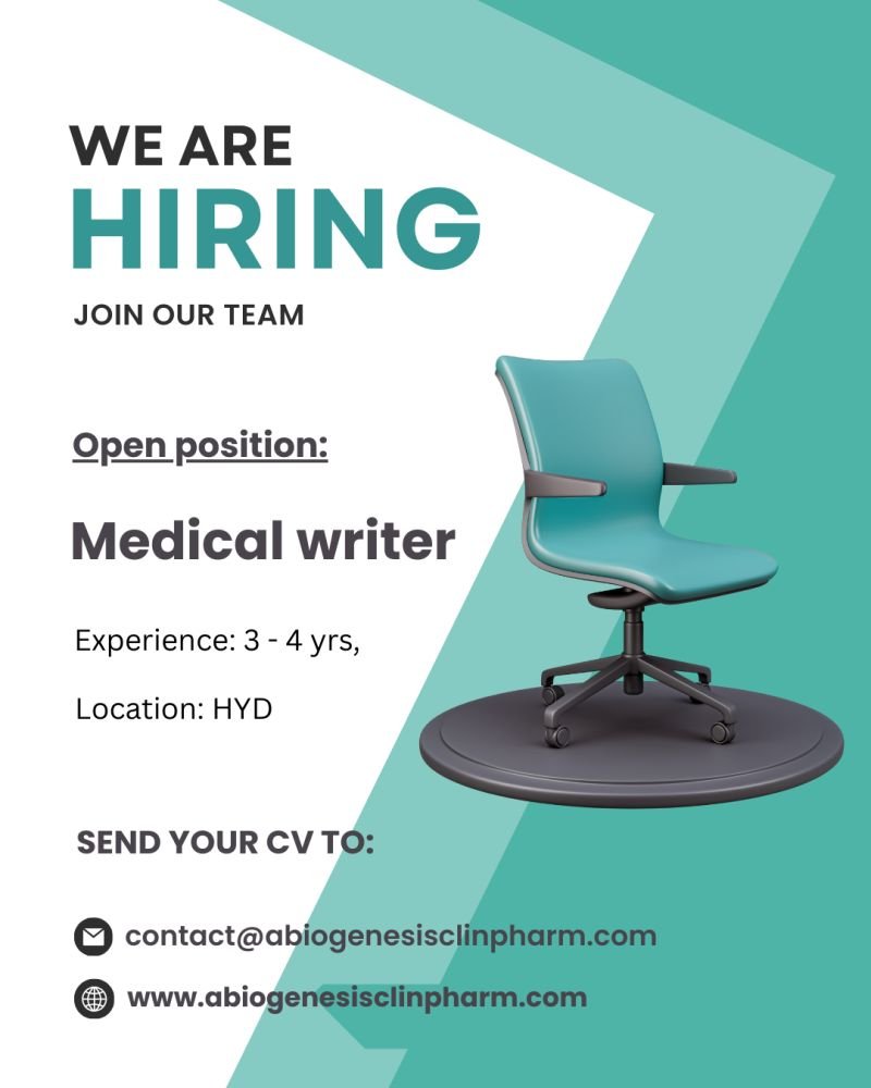 Abiogenesis Clinpharm Hiring For Medical Writer Abiogenesis Clinpharm Hiring For Medical Writer