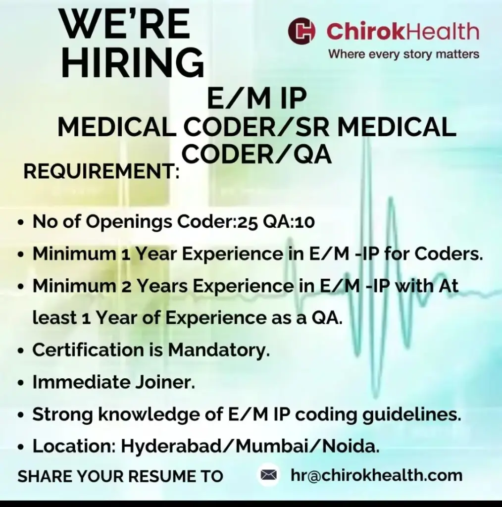 ChirokHealth Hiring For Medical Coding, QA Analyst ChirokHealth Hiring For Medical Coding, QA Analyst