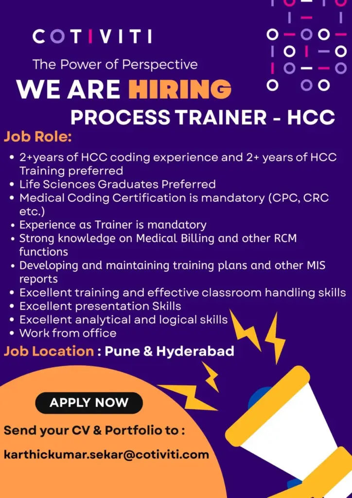 Cotiviti Hiring For Process Trainer Cotiviti Hiring For Process Trainer