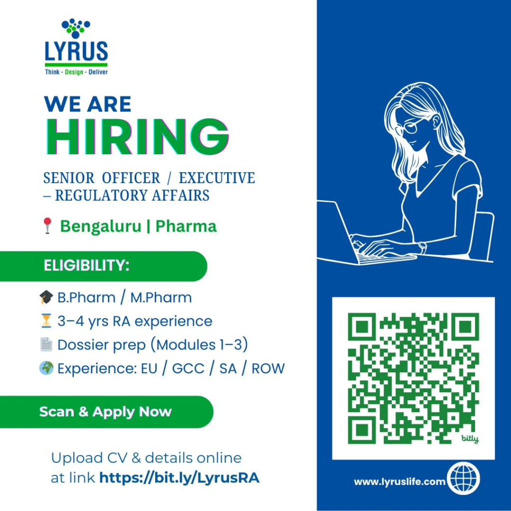 LYRUS Hiring For Regulatory Affairs LYRUS Hiring For Regulatory Affairs
