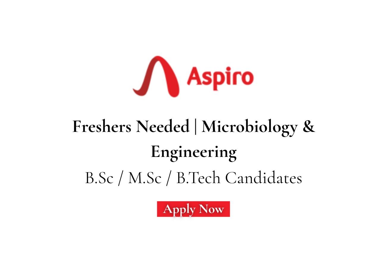 Freshers Needed In Microbiology & Engineering At Aspiro Pharma Limited